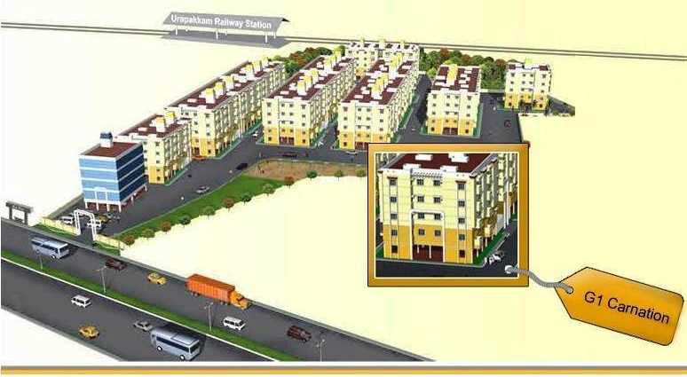 572 sq ft 1 BHK Floor Plan Image - Dream Home Sai Park Available